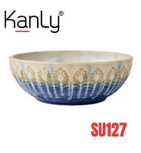 Chậu lavabo mỹ thuật bằng gốm sứ Kanly SU127