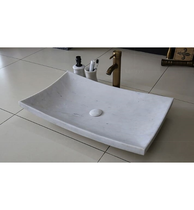 Chậu lavabo bằng đá marble tự nhiên Kanly MAR33V.01