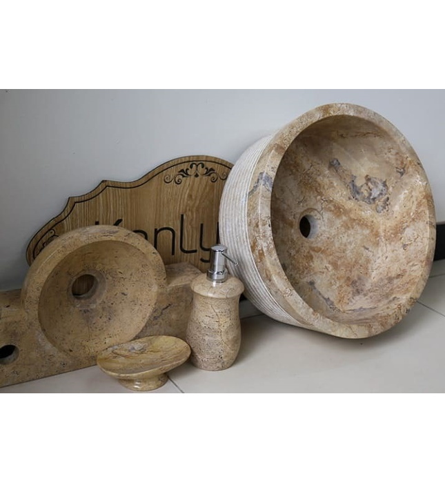 Chậu lavabo đá marble nguyên khối Kanly MAR8E