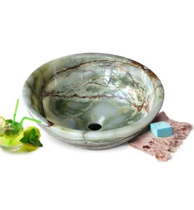 Chậu lavabo bằng đá onyx Kanly ONY11