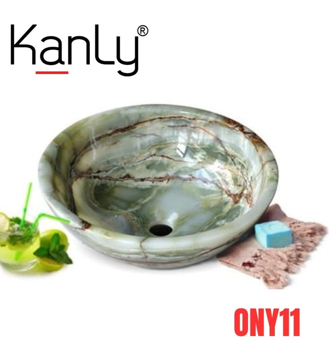 Chậu lavabo bằng đá onyx Kanly ONY11
