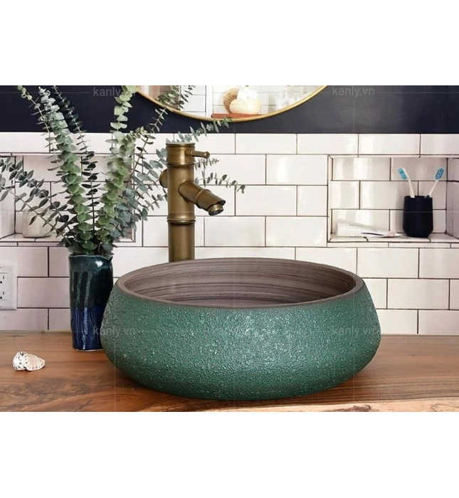 Chậu lavabo mỹ thuật bằng sứ Kanly SU005