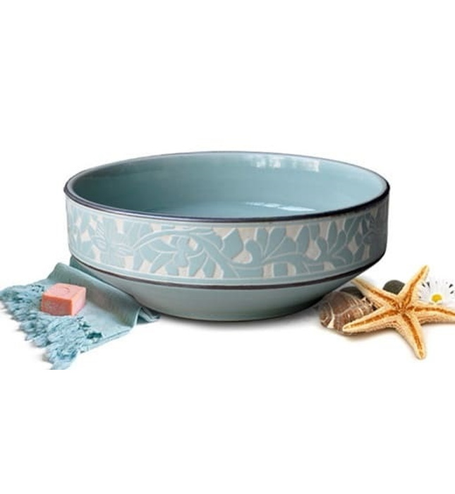 Chậu lavabo mỹ thuật bằng sứ Kanly SU111