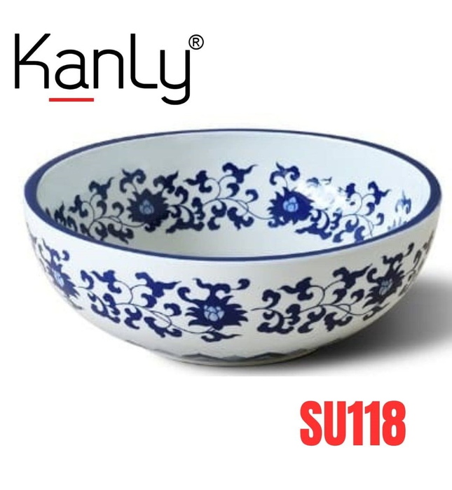 Chậu lavabo mỹ thuật bằng sứ Kanly SU118