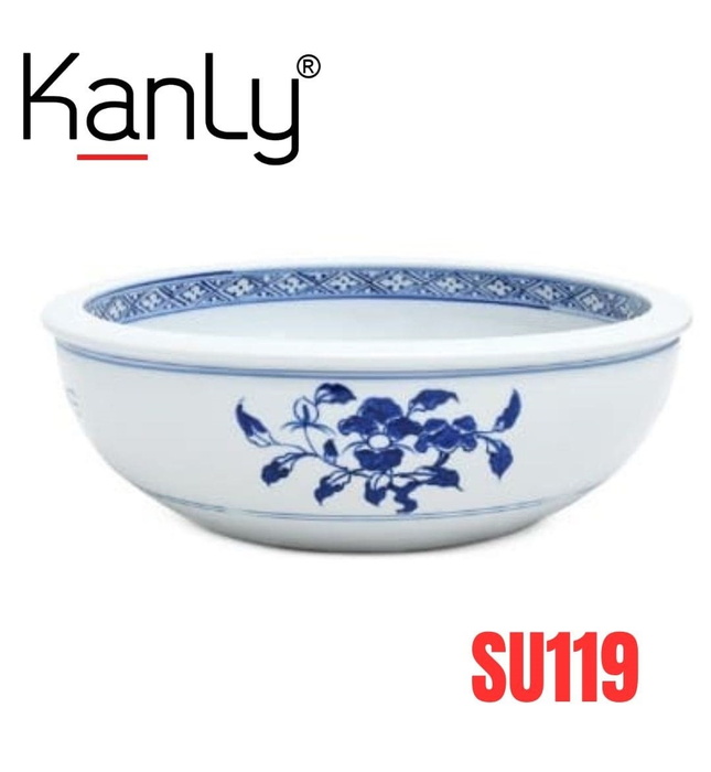 Chậu lavabo mỹ thuật bằng sứ Kanly SU119