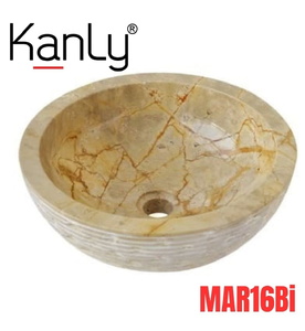 Chậu lavabo đá tự nhiên cappuccino marble Kanly MAR16Bi