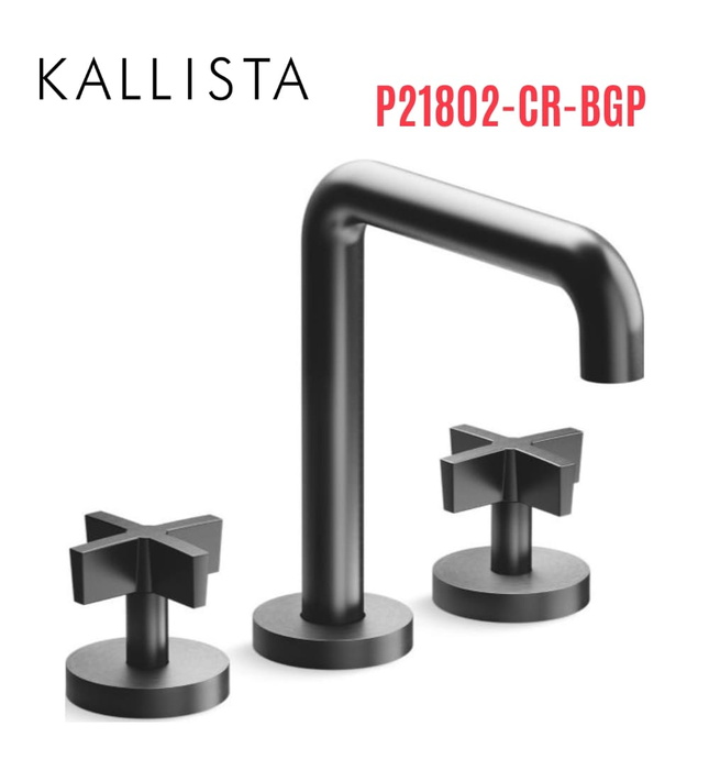 Vòi bồn tắm thân cao nóng lạnh màu đen Kallista P21802-CR-BGP
