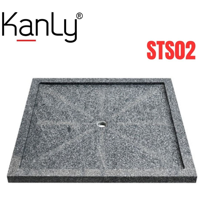 Khay tắm đứng đá granite đen Sông Hinh Kanly STS02