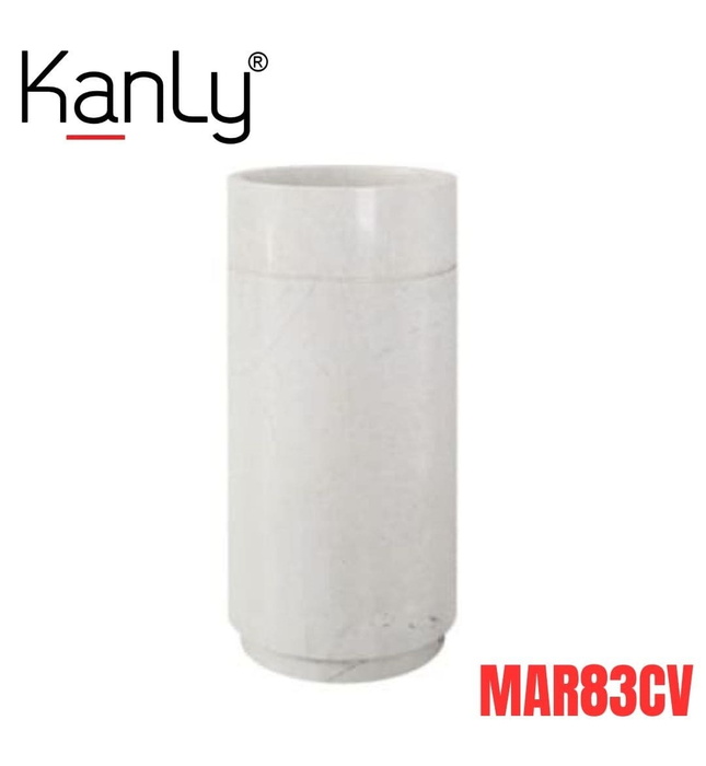 Chậu Rửa Mặt Đặt Sàn bằng đá marble trắng sữa Kanly MAR83CV
