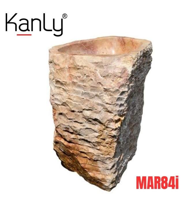 Chậu lavabo chân đứng marble tự nhiên Kanly MAR84i