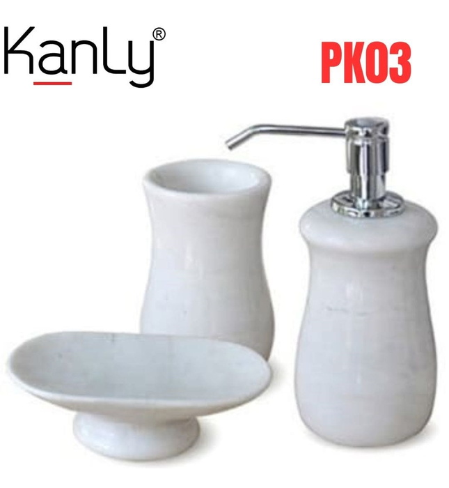Bộ Lọ Đựng Xà Phòng Bằng Đá Kanly PK03