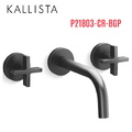 Vòi chậu rửa mặt 3 chân âm tường màu đen Kallista P21803-CR-BGP
