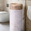 Chậu lavabo chân đứng ống trụ tròn Kanly MAR84CV