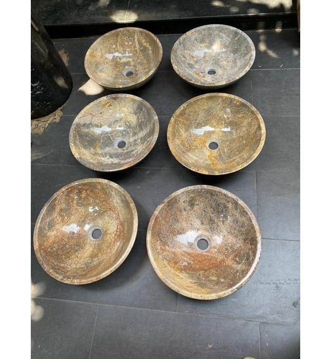 Chậu Rửa Mặt Đá Tròn Mỏng Màu Xám Lông Chuột Eximstone BST08