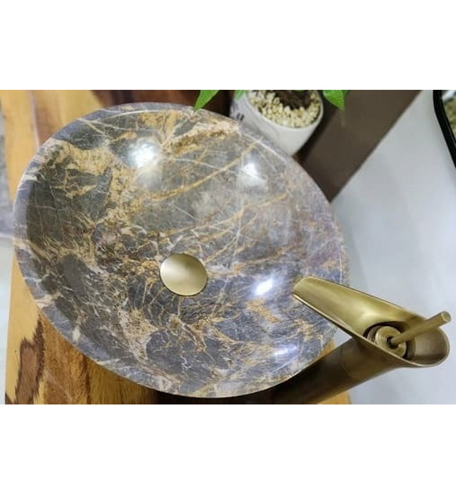 Chậu Rửa Mặt Đá Tròn Mỏng Màu Xám Lông Chuột Eximstone BST08