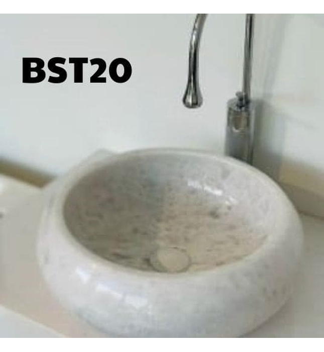 Chậu Rửa Mặt Đá Tự Nhiên Màu Trắng Eximstone BST20