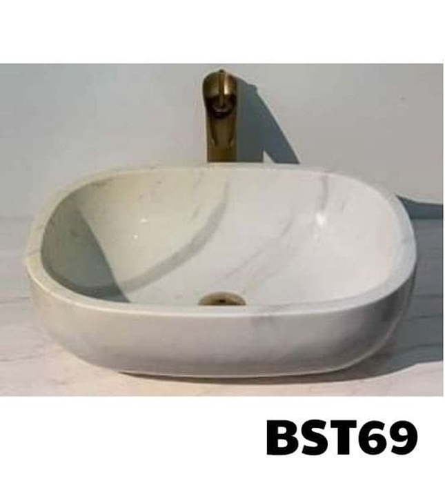 Chậu Rửa Mặt Đá Tự Nhiên Màu Trắng Sữa Eximstone BST69