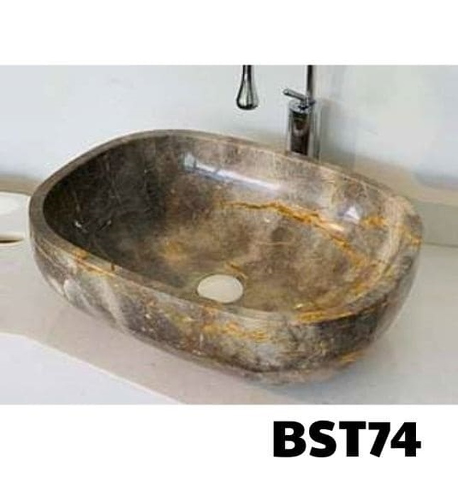 Chậu Rửa Mặt Đá Tự Nhiên Vàng TH Eximstone BST74