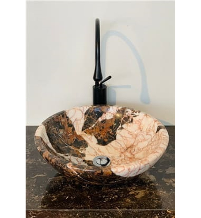 Chậu Rửa Mặt Đá Tròn Mỏng Màu Nâu Quán Sơn Eximstone BST38