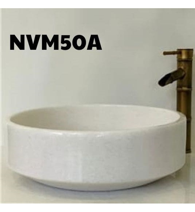 Chậu Rửa Mặt Đá Tự Nhiên Màu Trắng Eximstone NVM50A