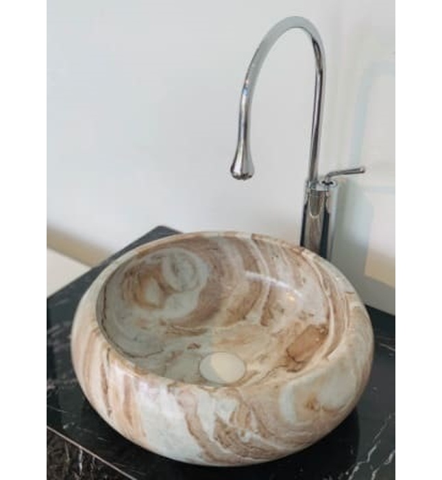 Chậu Rửa Mặt Đá Tự Nhiên Màu Xám Lào Eximstone TTA02