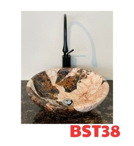 Chậu Rửa Mặt Đá Tròn Mỏng Màu Nâu Quán Sơn Eximstone BST38