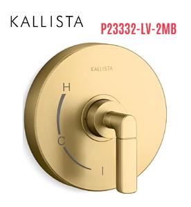 Mặt nạ điều khiển đơn sen tắm âm tường màu đồng Kallista P23332-LV-2MB