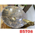 Chậu Rửa Mặt Đá Tròn Mỏng Màu Xám Lông Chuột Eximstone BST08