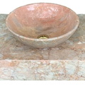 Chậu Rửa Mặt Đá Tròn Mỏng Màu Hồng ý Eximstone BST09