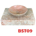 Chậu Rửa Mặt Đá Tròn Mỏng Màu Hồng ý Eximstone BST09