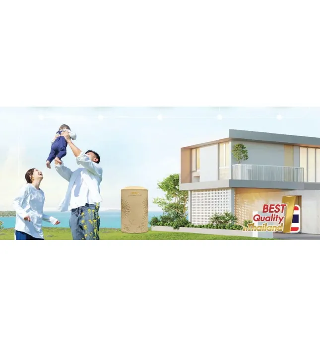 Bồn nước kháng khuẩn Thái Lan Wave Flora D1000VHG 1000L vàng hoàng gia