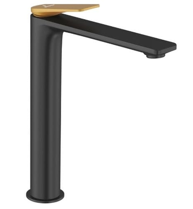 Vòi chậu rửa mặt nóng lạnh đen vàng Ấn Độ Jaquar LAG-BGM-91005BWF