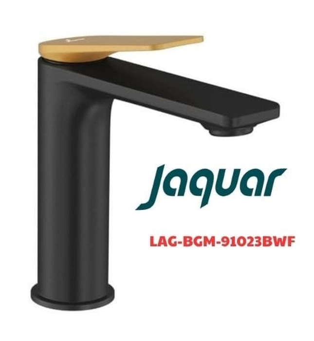Vòi chậu rửa mặt nóng lạnh màu đen vàng Ấn Độ Jaquar LAG-BGM-91023BWF