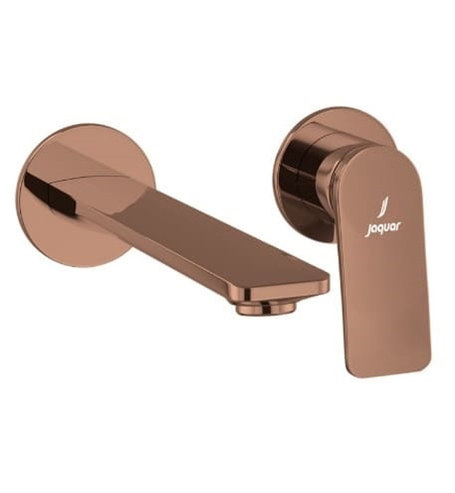 Vòi rửa mặt âm tường 2 chân màu vàng đỏ Ấn Độ JAQUAR LAG-BGP-91231NK