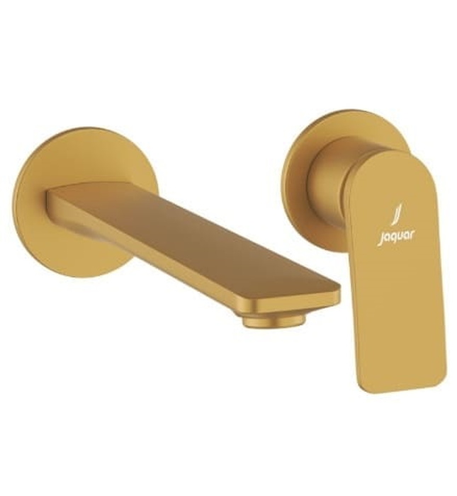 Vòi rửa mặt âm tường 2 chân màu vàng mờ Ấn Độ JAQUAR LAG-GMP-91231NK