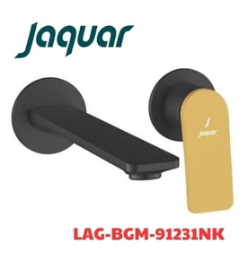Vòi rửa mặt âm tường 2 chân màu vàng đen Ấn Độ JAQUAR LAG-BGM-91231NK