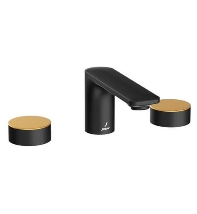 Vòi rửa mặt lavabo 3 chân Ấn Độ màu vàng đen Jaquar LAG-BGM-91189CSR