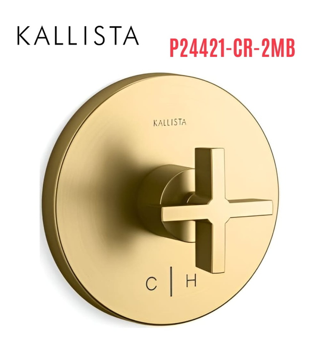 Mặt nạ điều chỉnh nhiệt độ sen tắm màu đồng Kallista P24421-CR-2MB