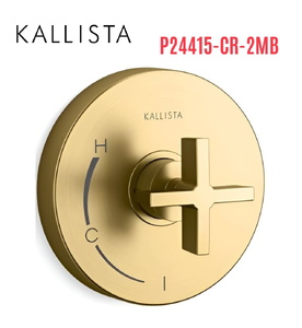 Mặt nạ điều khiển đơn sen tắm âm tường màu đồng Kallista P24415-CR-2MB