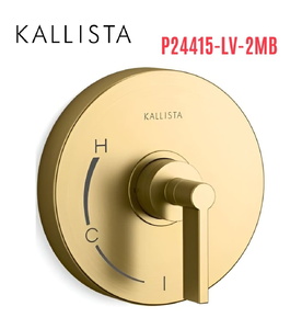 Mặt nạ điều khiển đơn sen tắm âm tường màu đồng Kallista P24415-LV-2MB