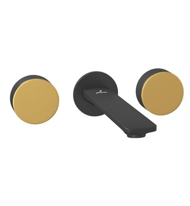 Vòi chậu âm tường Ấn Độ màu vàng đen Jaquar LAG-BGM-91423K