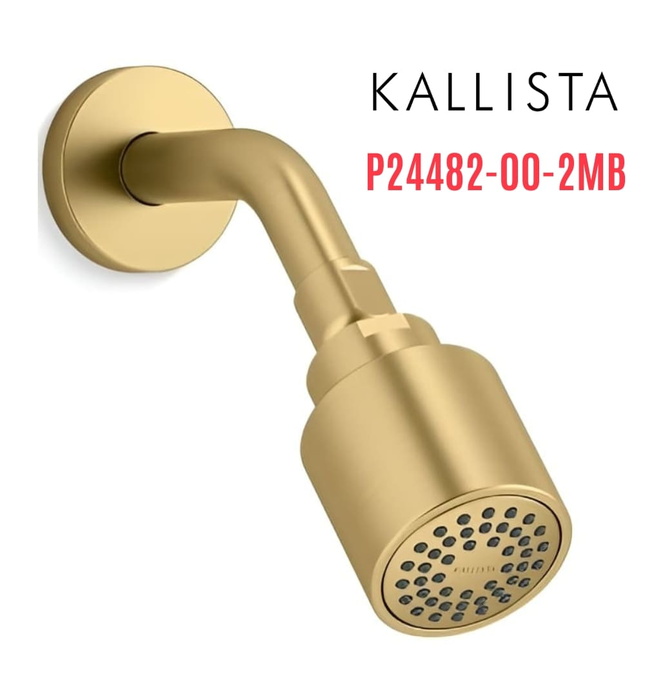 Bát sen tắm và tay sen gắn tường màu đồng Kallista P24482-00-2MB