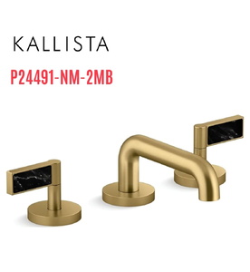 Vòi chậu rửa mặt 3 chân cổ thấp màu đồng Kallista P24491-NM-2MB