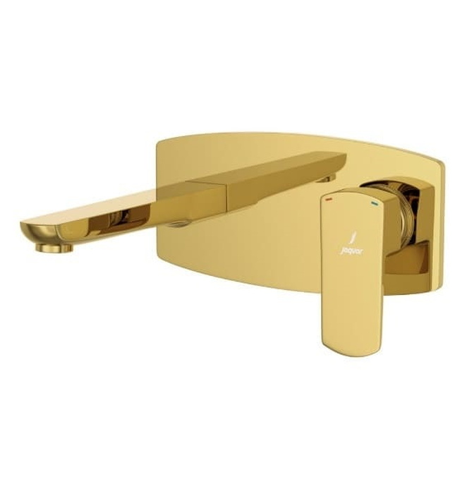 Vòi chậu âm tường màu vàng bóng Ấn Độ Jaquar KUP-GBP-35233NKPM