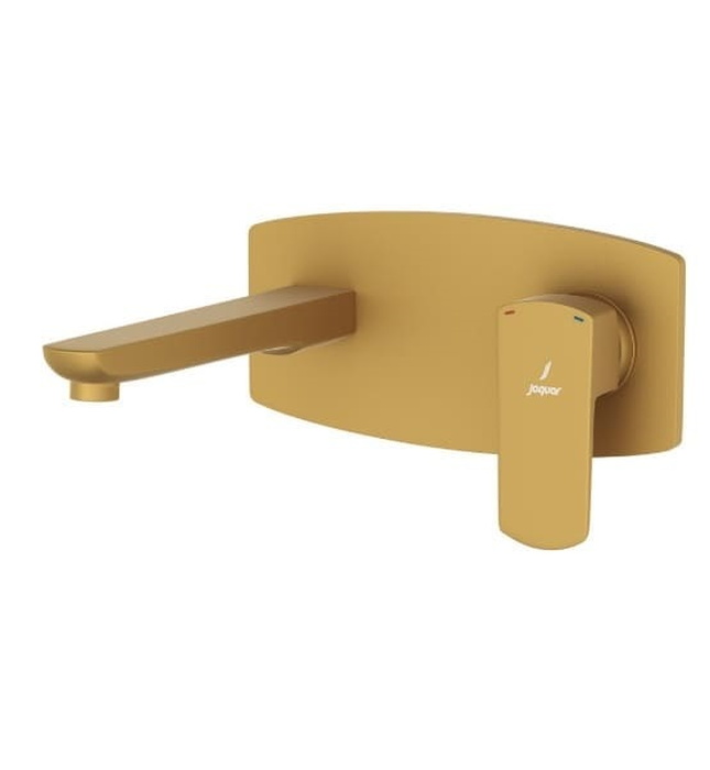 Vòi chậu âm tường màu vàng mờ Ấn Độ Jaquar KUP-GMP-35233NKPM