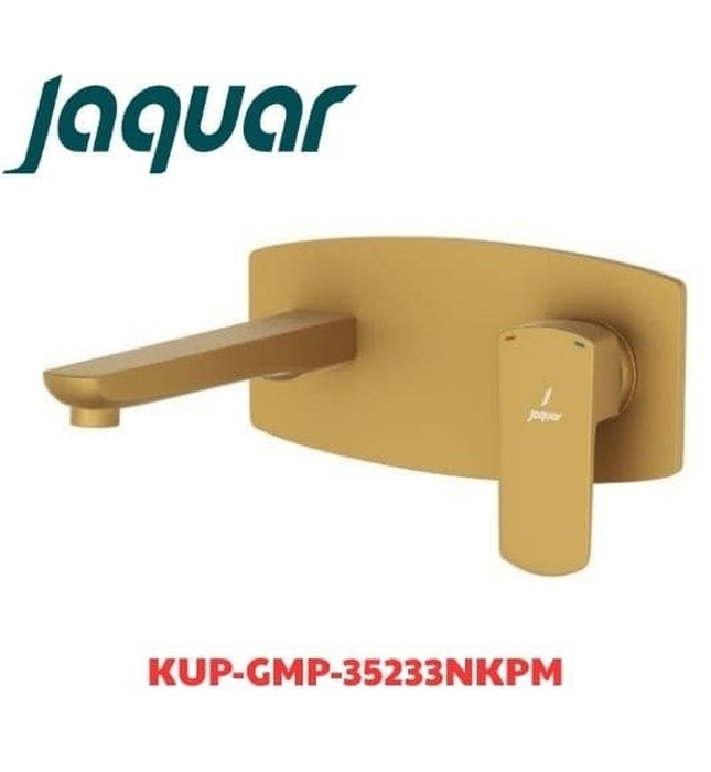 Vòi chậu âm tường màu vàng mờ Ấn Độ Jaquar KUP-GMP-35233NKPM
