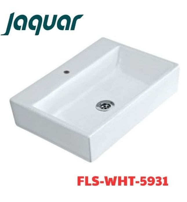 Chậu rửa đặt bàn chữ nhật Ấn Độ màu trắng Jaquar FLS-WHT-5931