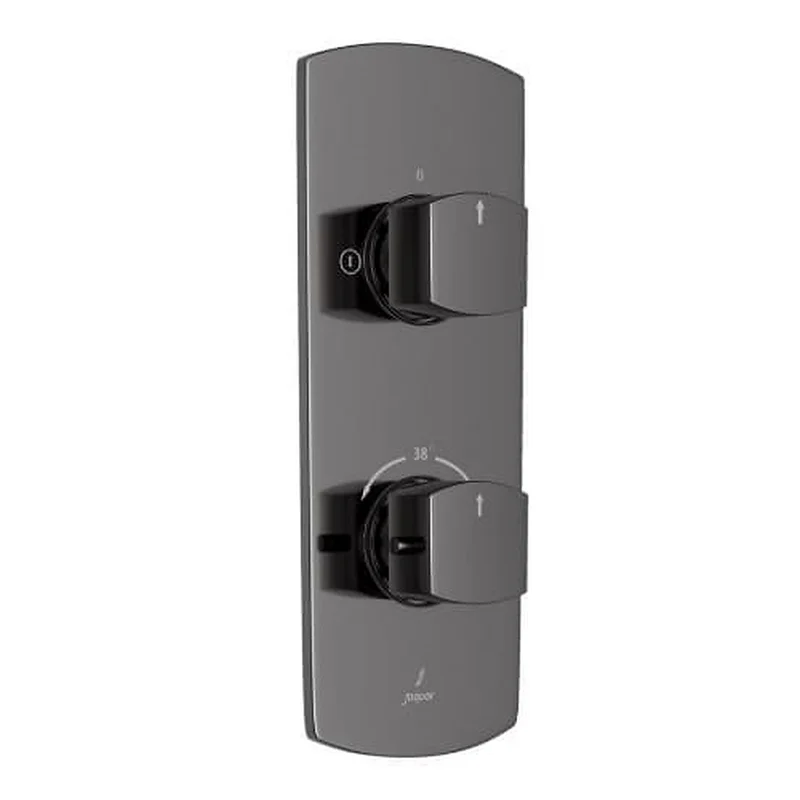 Củ sen nhiệt độ âm tường Ấn Độ màu đen chrome Jaquar KUP-BCH-35681PMV