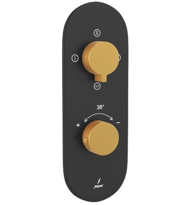 Bộ vòi sen nhiệt độ âm tường Ấn Độ màu đen vàng Jaquar LAG-BGM-91683NK