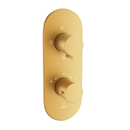 Bộ vòi sen nhiệt độ âm tường Ấn Độ màu vàng mờ Jaquar LAG-GMP-91683NK